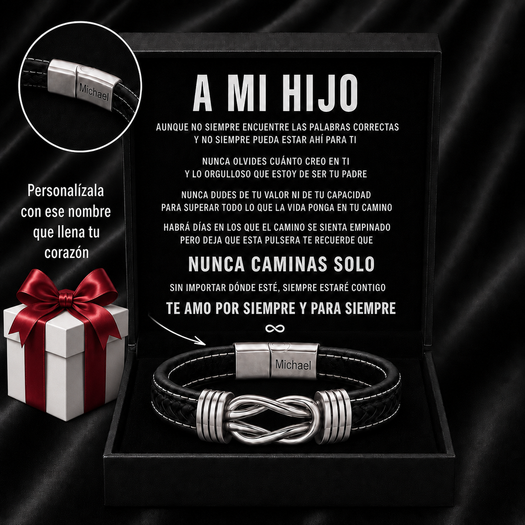 PERSONALIZA TU PULSERA NUDO INFINITO  "HIJO"