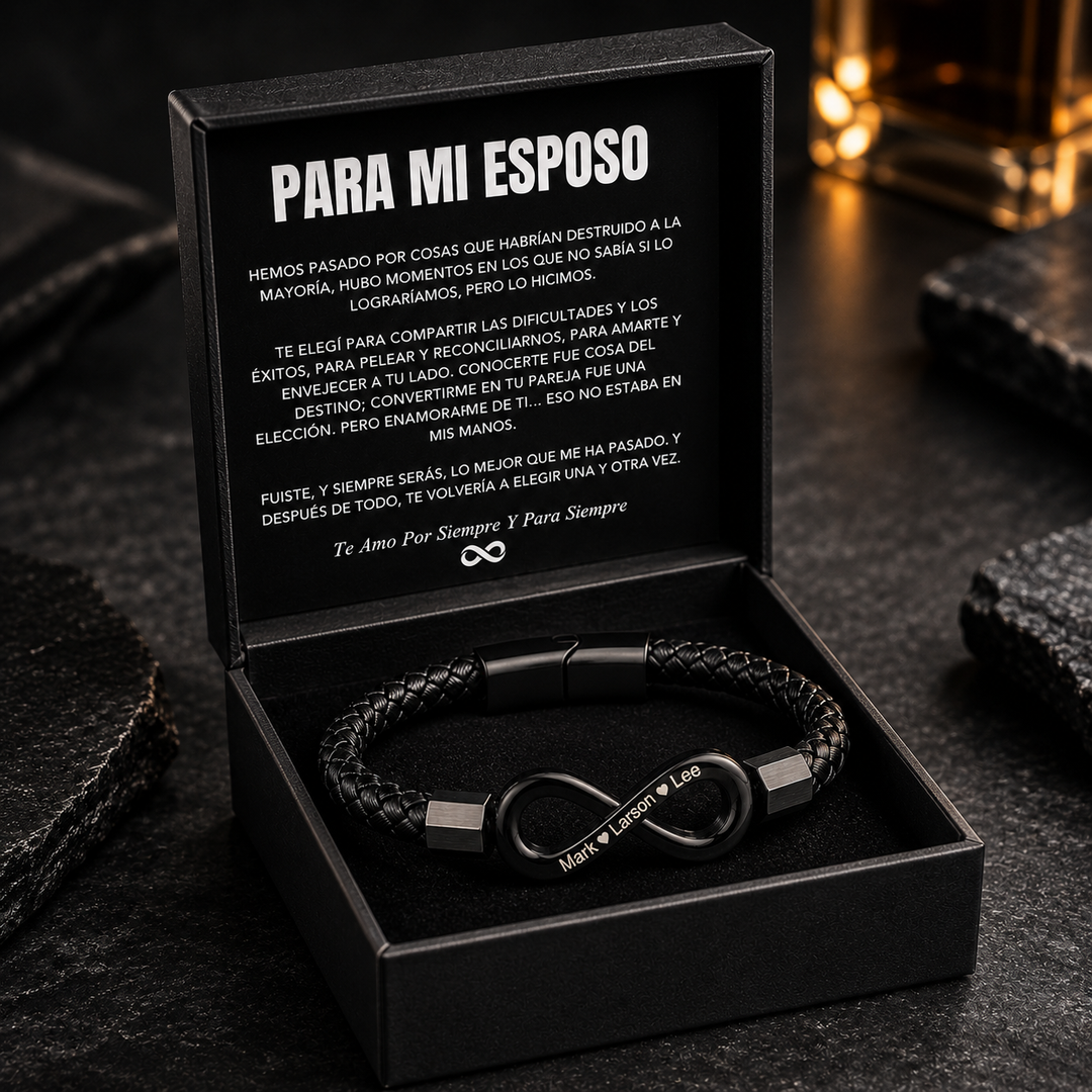 "Para Mi Esposo" - Pulsera Infinita Personalizada.