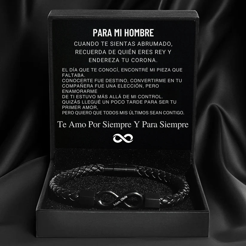 Pulsera Para Mi Hombre™ - Nudo Infinito grabada
