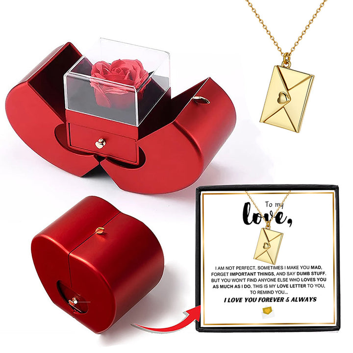 Eternal Promise - Love Letter Necklace & Forever Rose Gift Set